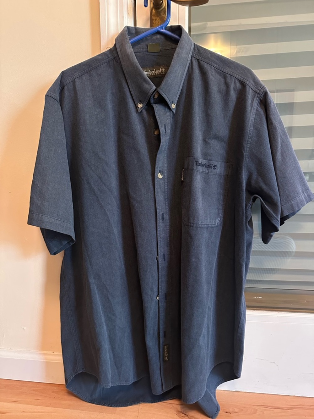 Timberland Men's Short Sleeve Button-Down Shirt - Dark Navy